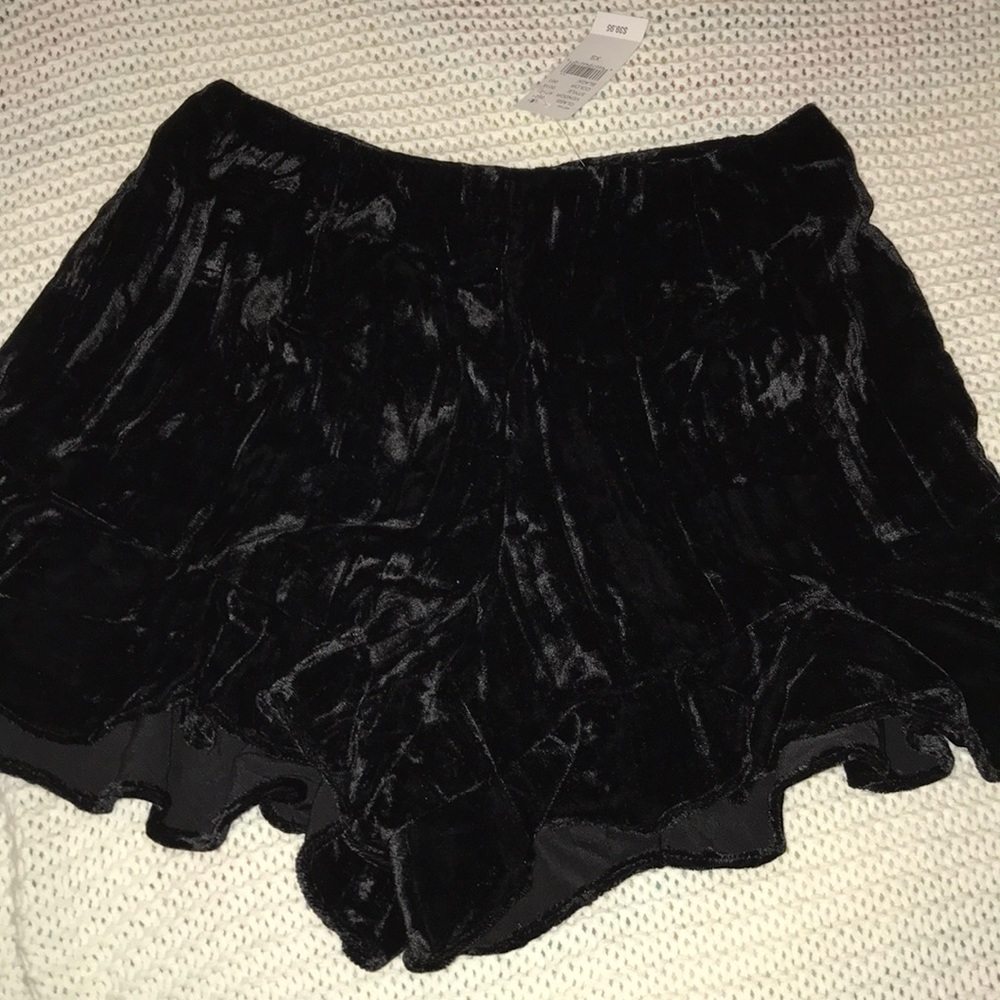 Kendall and Kylie black velvet shorts